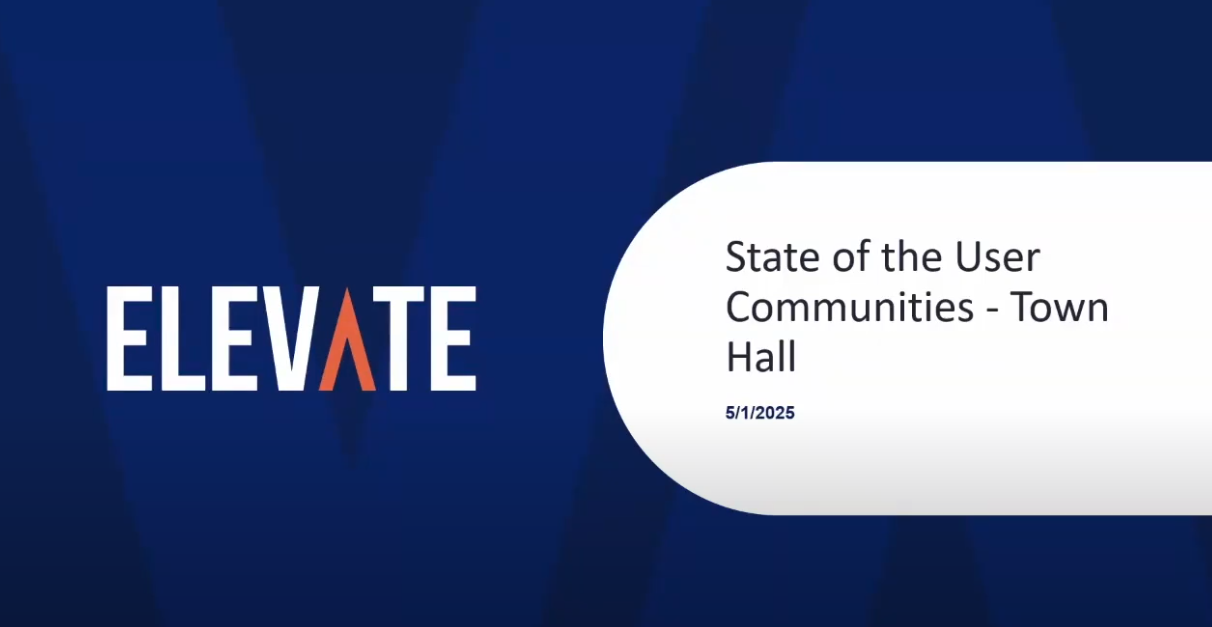 State of the User Communities - Town Hall